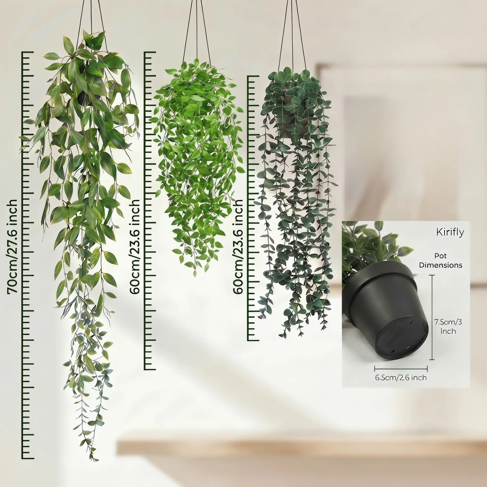 Home Goods Bathroom Sets - 3‑Pcs Artificial Indoor Hanging Eucalyptus Plants,