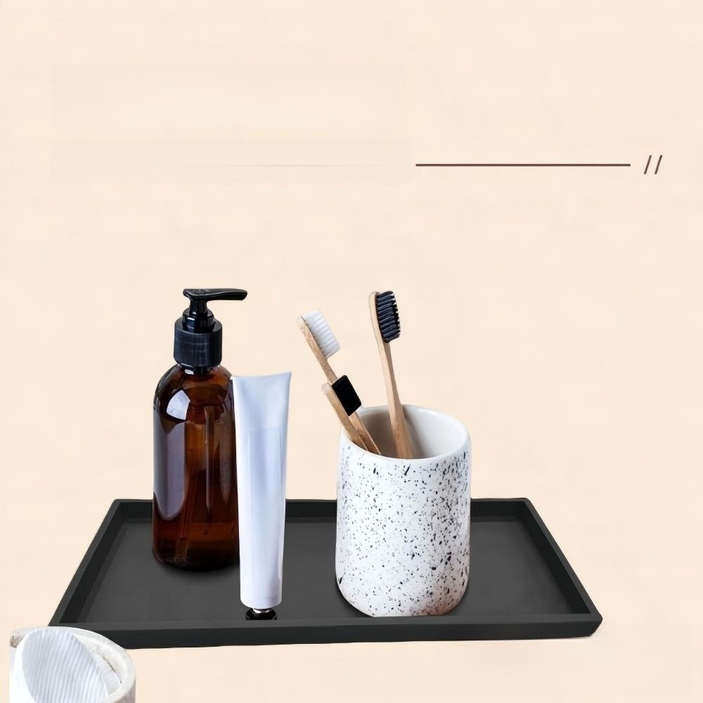 Zara Home Bathroom Tray - Thickened Bathroom Counter Tray Shatterproof Rectangular