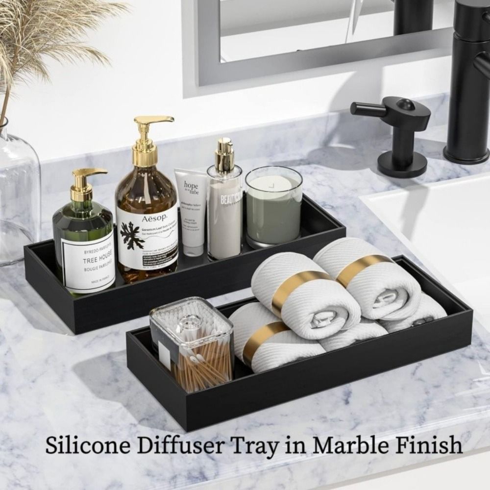 Zara Home Bathroom Tray - Thickened Bathroom Counter Tray Rectangular Shatterproof