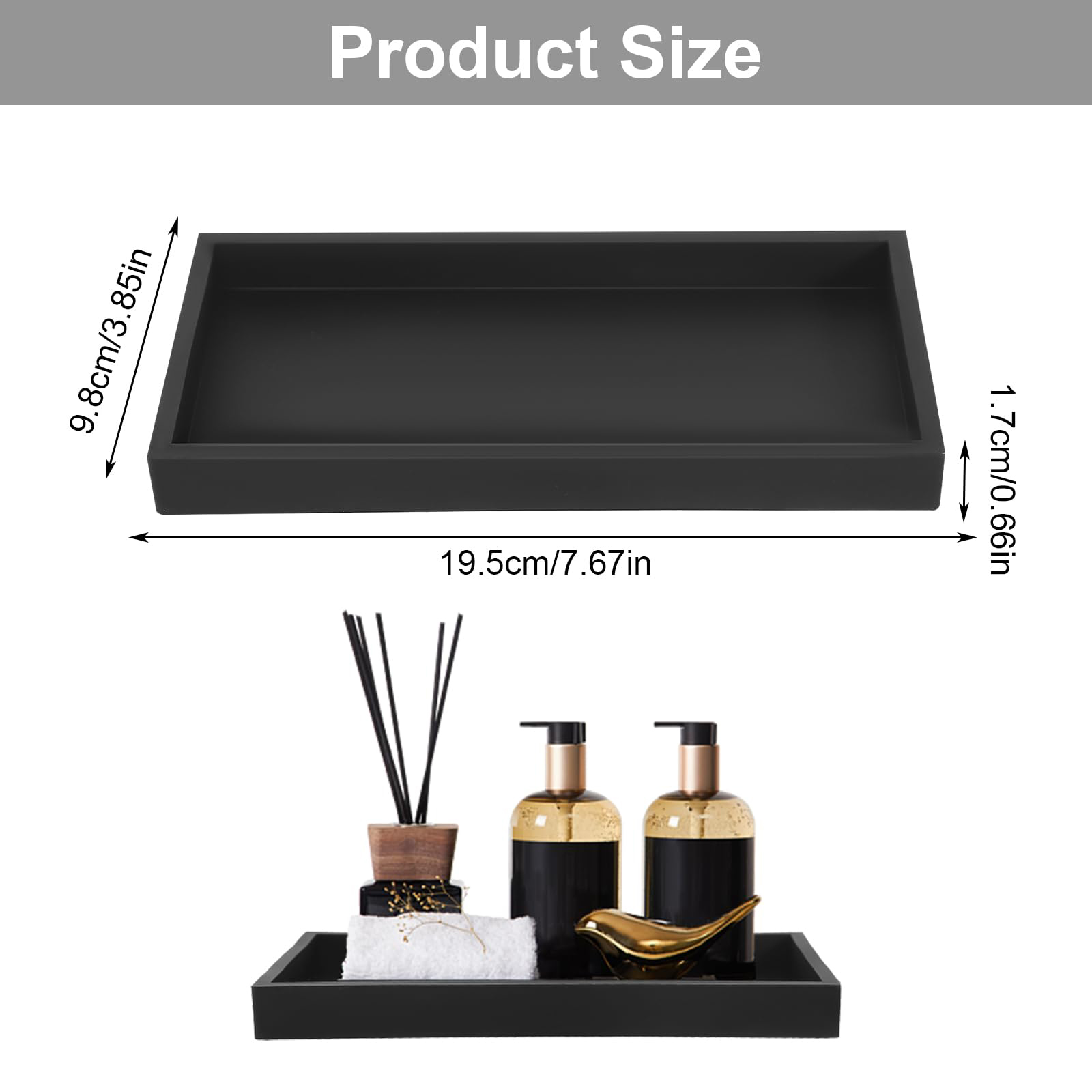 Zara Home Bathroom Tray - Bathroom Counter Tray, Thickened Silicone Bathroom