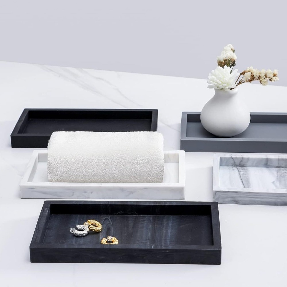 Zara Home Bathroom Tray - Thickened Bathroom Counter Tray Rectangular Shatterproof