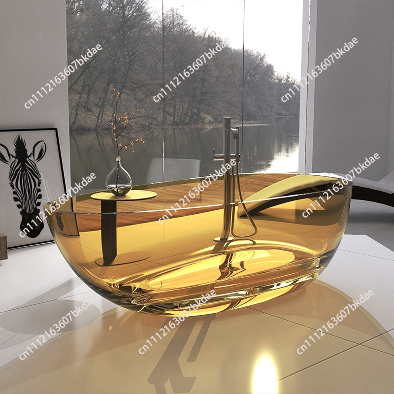 Home Bathroom Tub - Transparent Resin Crystal Freestanding Bathtub,Modern Soaking