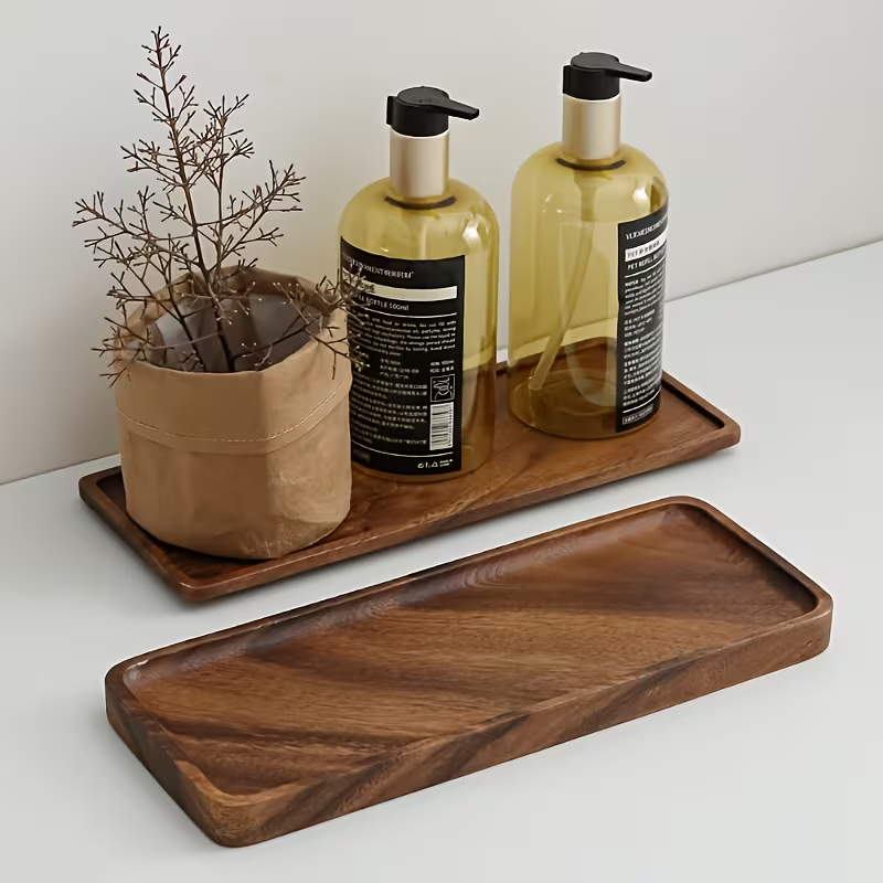 Zara Home Bathroom Tray - Natural Wooden Tray Rectangular Plate Fruit