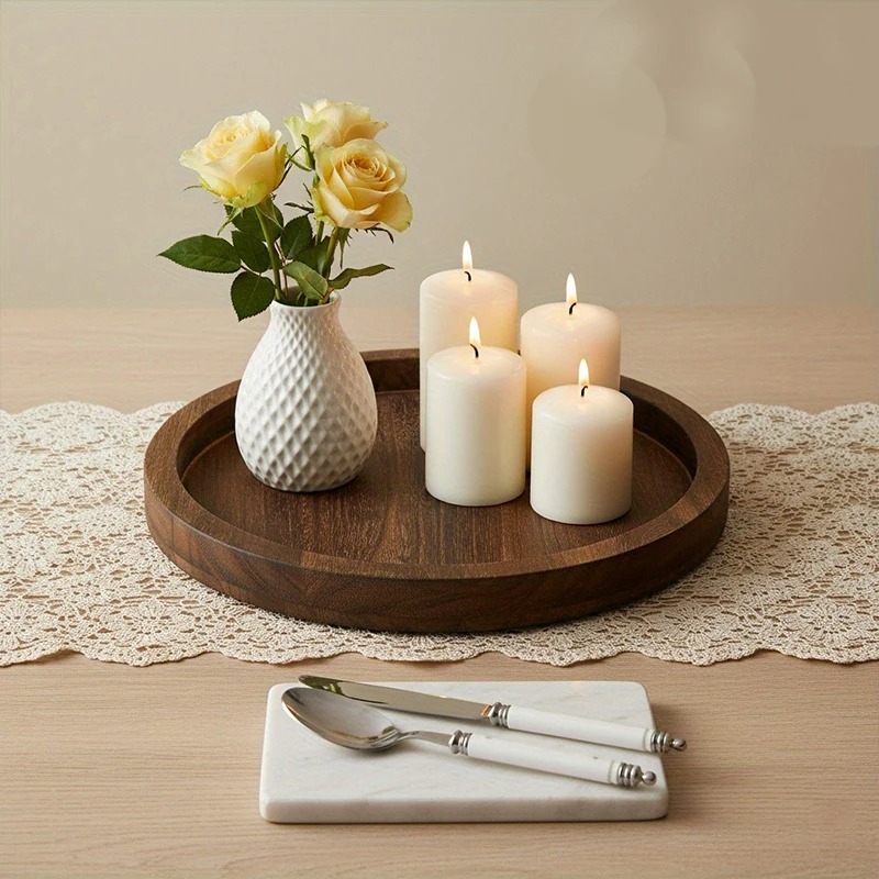 Rustic Round Wooden Serving Tr - Zara Home Bathroom Tray review and price