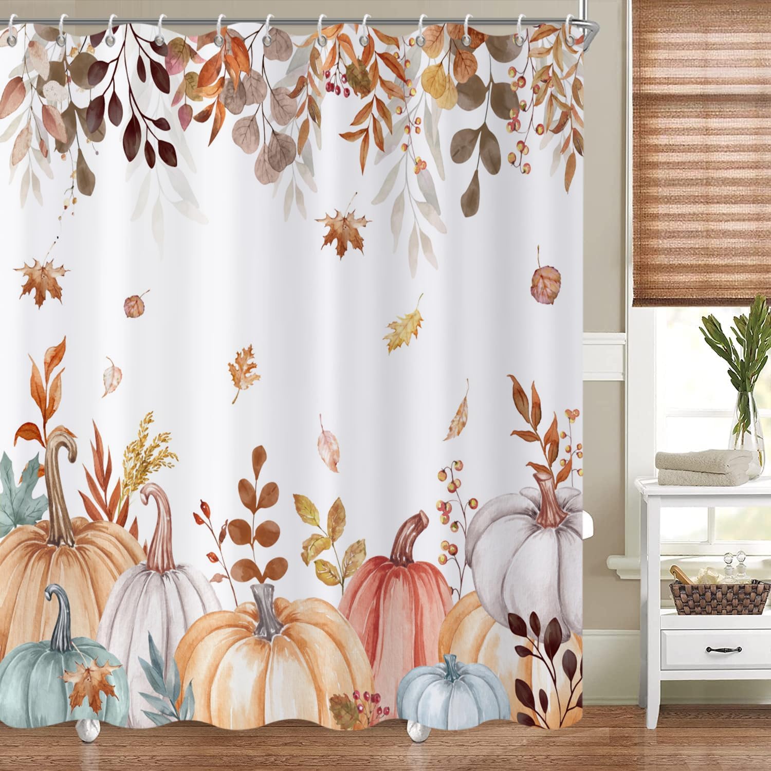Fall Shower Curtain, Pumpkin M - Home Bathroom Tub review and price