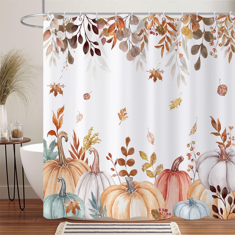 Fall Shower Curtain, Pumpkin M - Home Bathroom Tub review and price