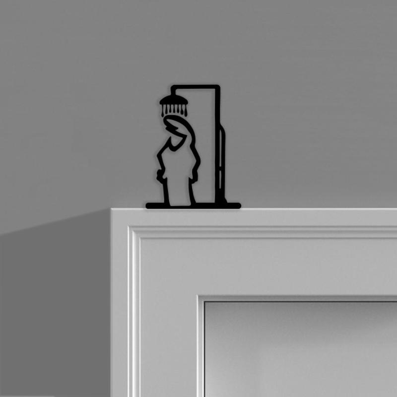 1PCS Minimalist Line Metal Bat - Home Bathroom Door Signs review and price