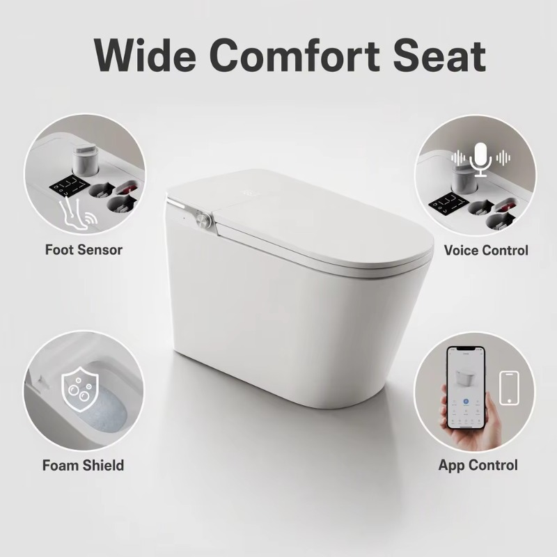 White Smart Toilet Square Bowl - Home In Bathroom review and price