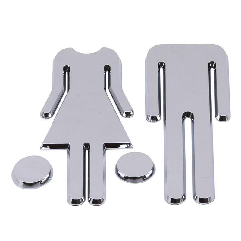 3D Acrylic Mirror Toilet Door  - Home Bathroom Door Signs review and price