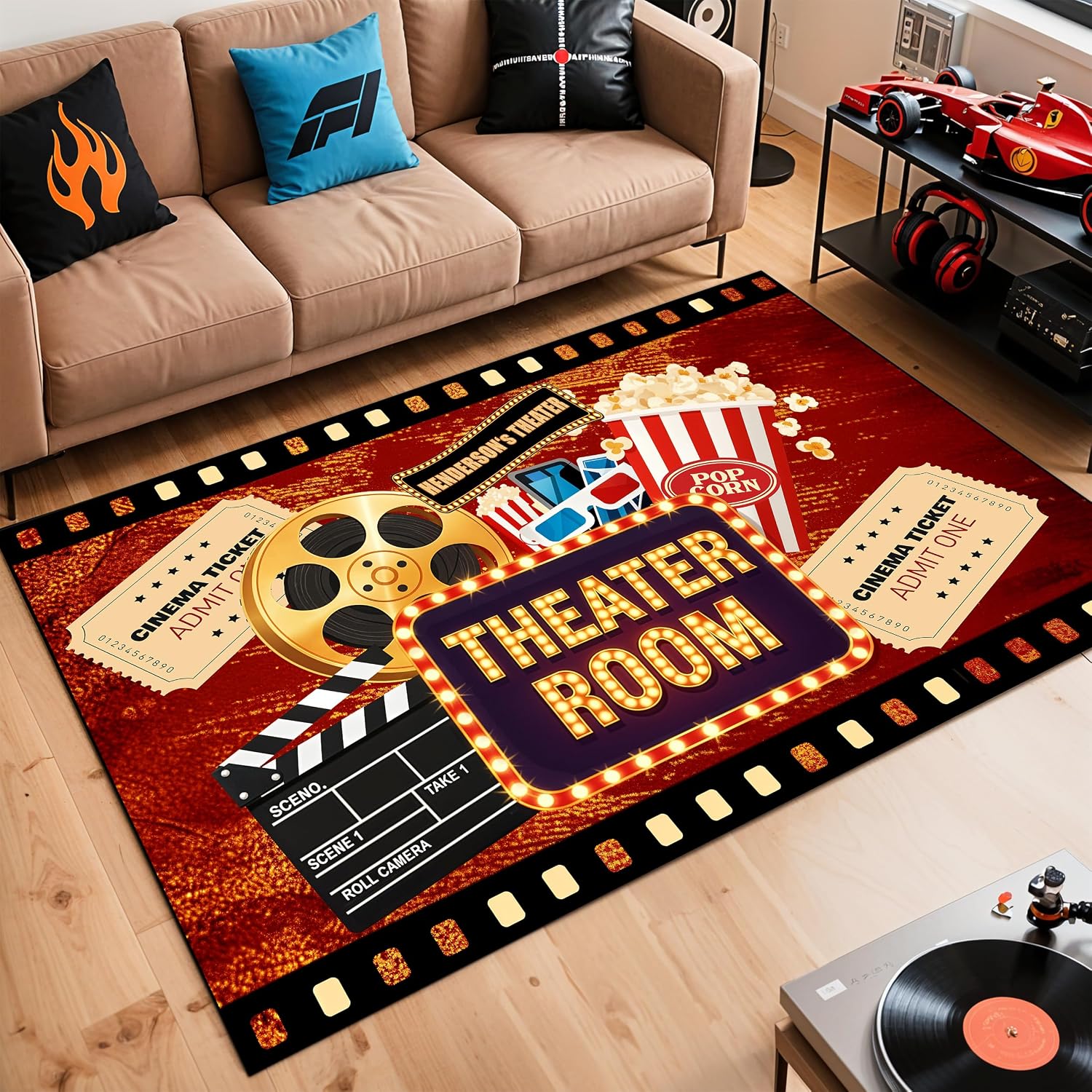 Engraved Name Cinema Carpet, S - Home Bathroom Name review and price