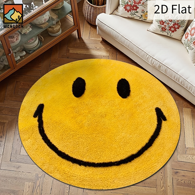 2D Round Flannel Rug Smiley Fa - Home Bathroom Carpet review and price
