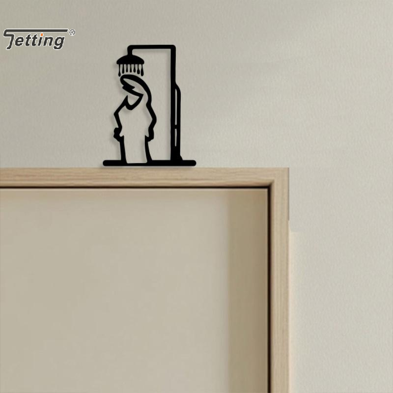 Black Shower Figure Wall Decor - Home Bathroom Door Signs review and price