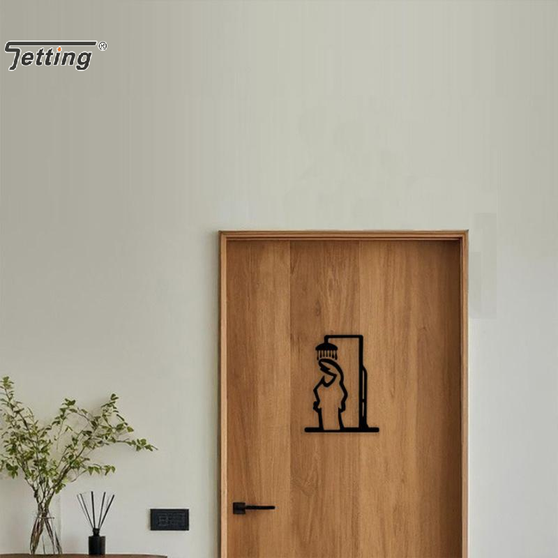 Black Shower Figure Wall Decor - Home Bathroom Door Signs review and price