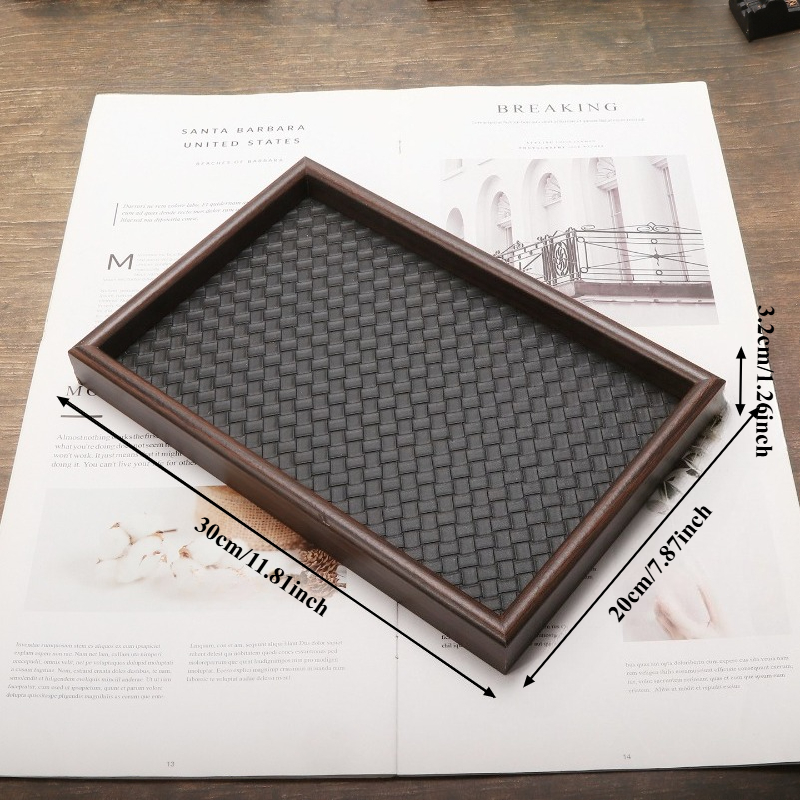 1pc Woven Texture Faux Leather - Zara Home Bathroom Tray review and price
