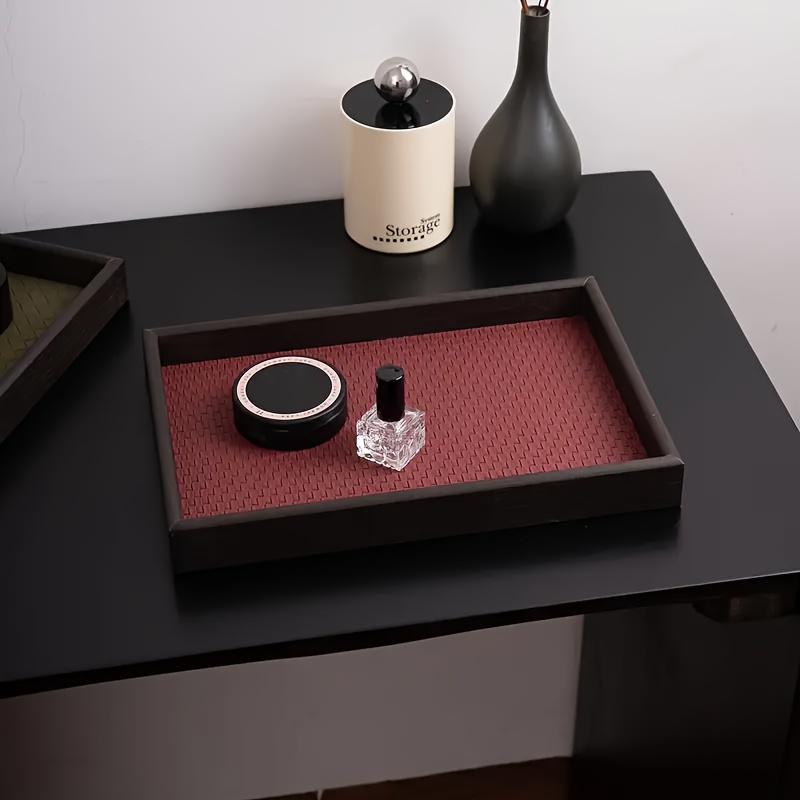 1pc Woven Texture Faux Leather - Zara Home Bathroom Tray review and price