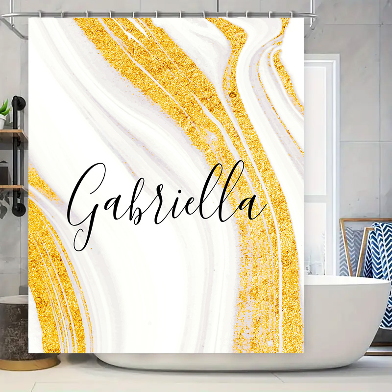 Gold Marble Shower Curtain Per - Home Bathroom Name review and price