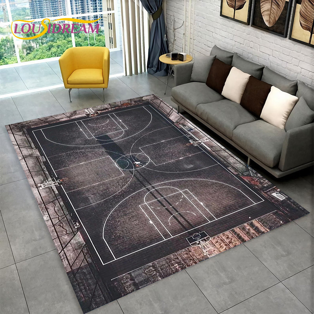 3D Basketball Cour Cartoon Are - Home Bathroom Carpet review and price