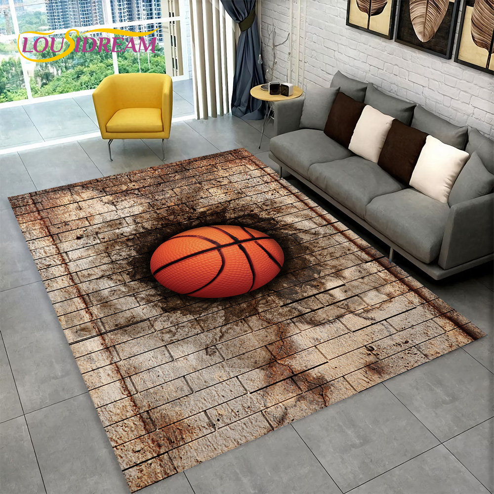3D Basketball Cour Cartoon Are - Home Bathroom Carpet review and price