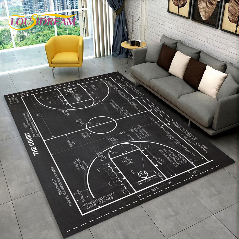 3D Basketball Cour Cartoon Are - Home Bathroom Carpet review and price