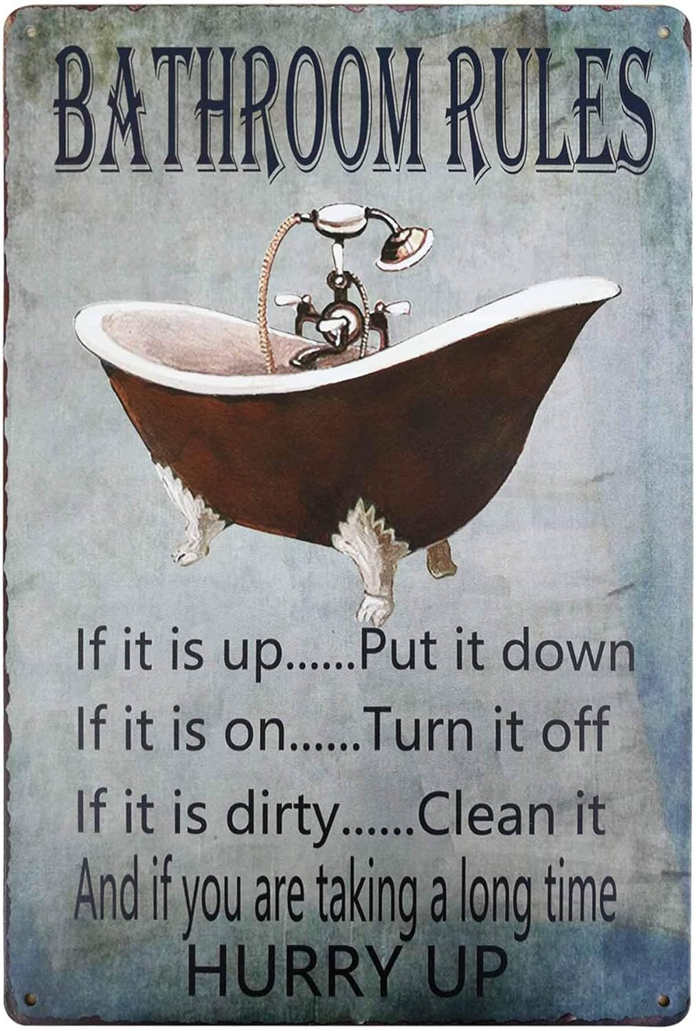 PXIYOU Rustic Bathroom Rules T - Home Bathroom Tub review and price