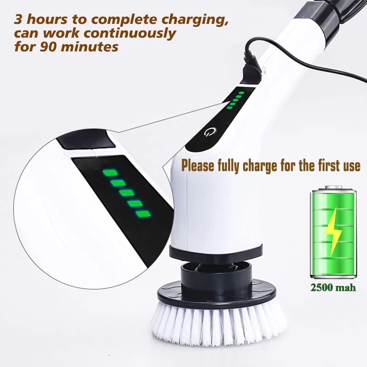 Powerful Cordless Electric Spi - Home Bathroom Cleaner review and price