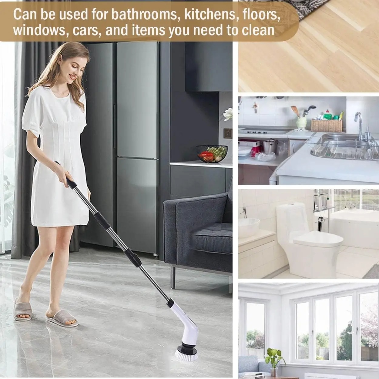 Powerful Cordless Electric Spi - Home Bathroom Cleaner review and price