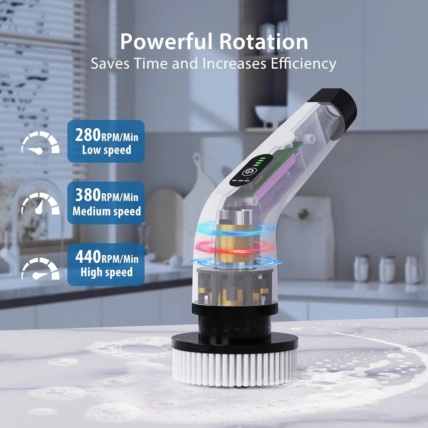 Powerful Cordless Electric Spi - Home Bathroom Cleaner review and price