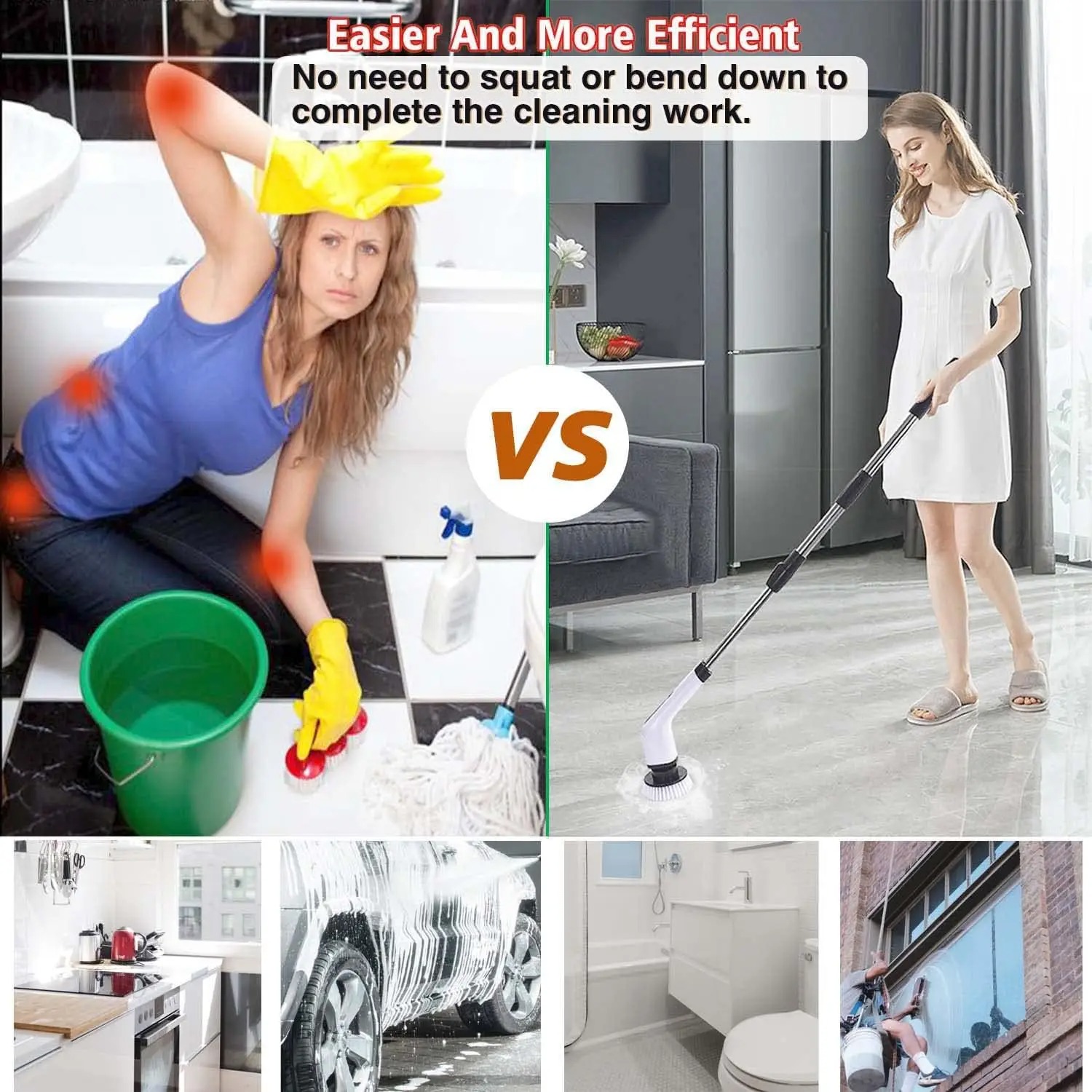 Powerful Cordless Electric Spi - Home Bathroom Cleaner review and price
