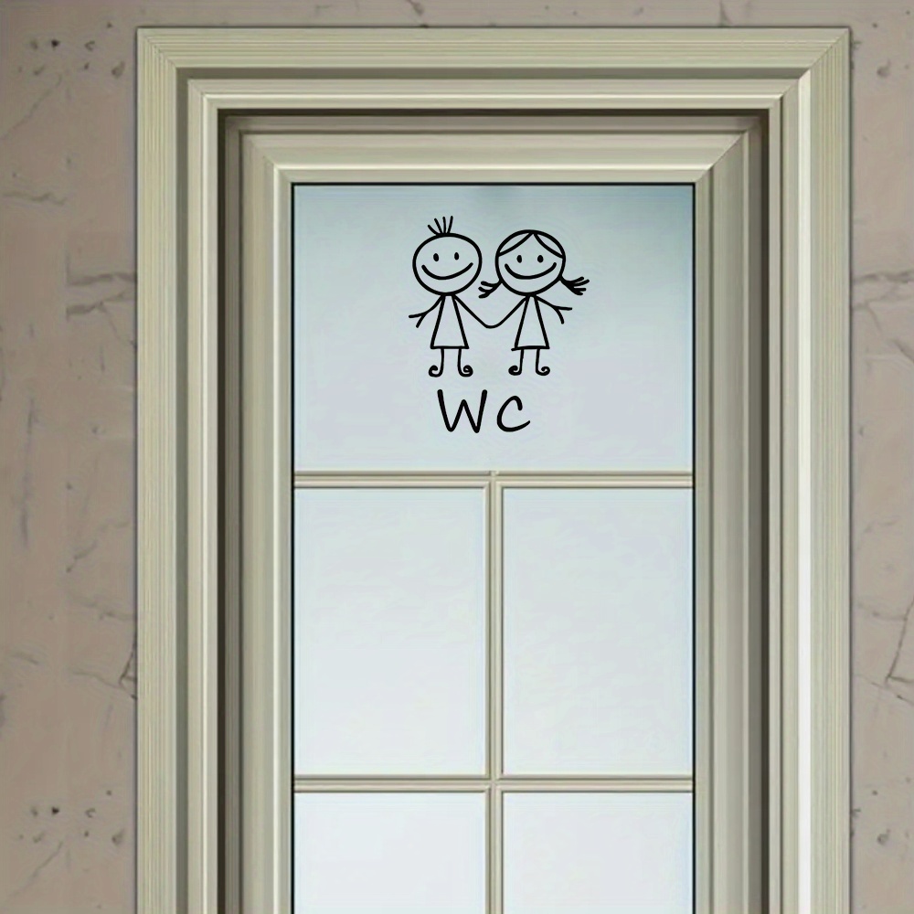 1pc Cartoon Men And Women WC W - Home Bathroom Door Signs review and price