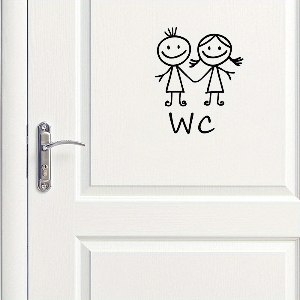 1pc Cartoon Men And Women WC W - Home Bathroom Door Signs review and price