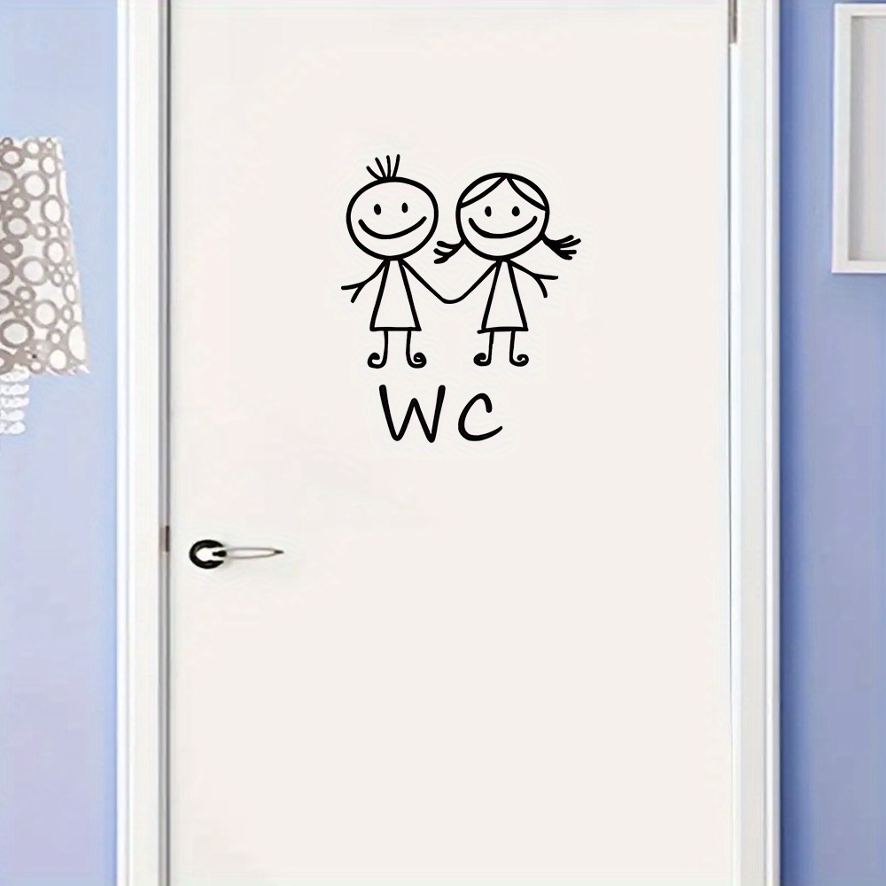 1pc Cartoon Men And Women WC W - Home Bathroom Door Signs review and price